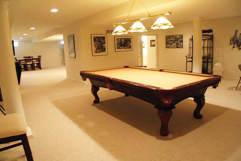 Finished basement rec room remodel in Medina